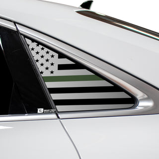 Buy thin-green-line Quarter Window American Flag Vinyl Decal Stickers Fits Audi A3 R3 RS3 2022-2024