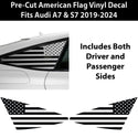 Quarter Window American Flag Vinyl Decal Stickers Fits Audi A7 & S7 Sportback 2019-2024