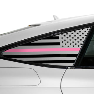 Buy thin-pink-line Quarter Window American Flag Vinyl Decal Stickers Fits Audi A7 & S7 Sportback 2019-2024