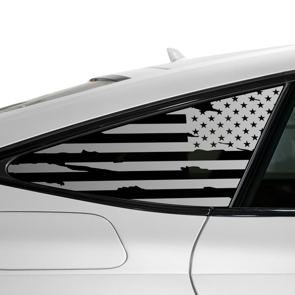 Quarter Window American Flag Vinyl Decal Stickers Fits Audi A7 & S7 Sportback 2019-2024