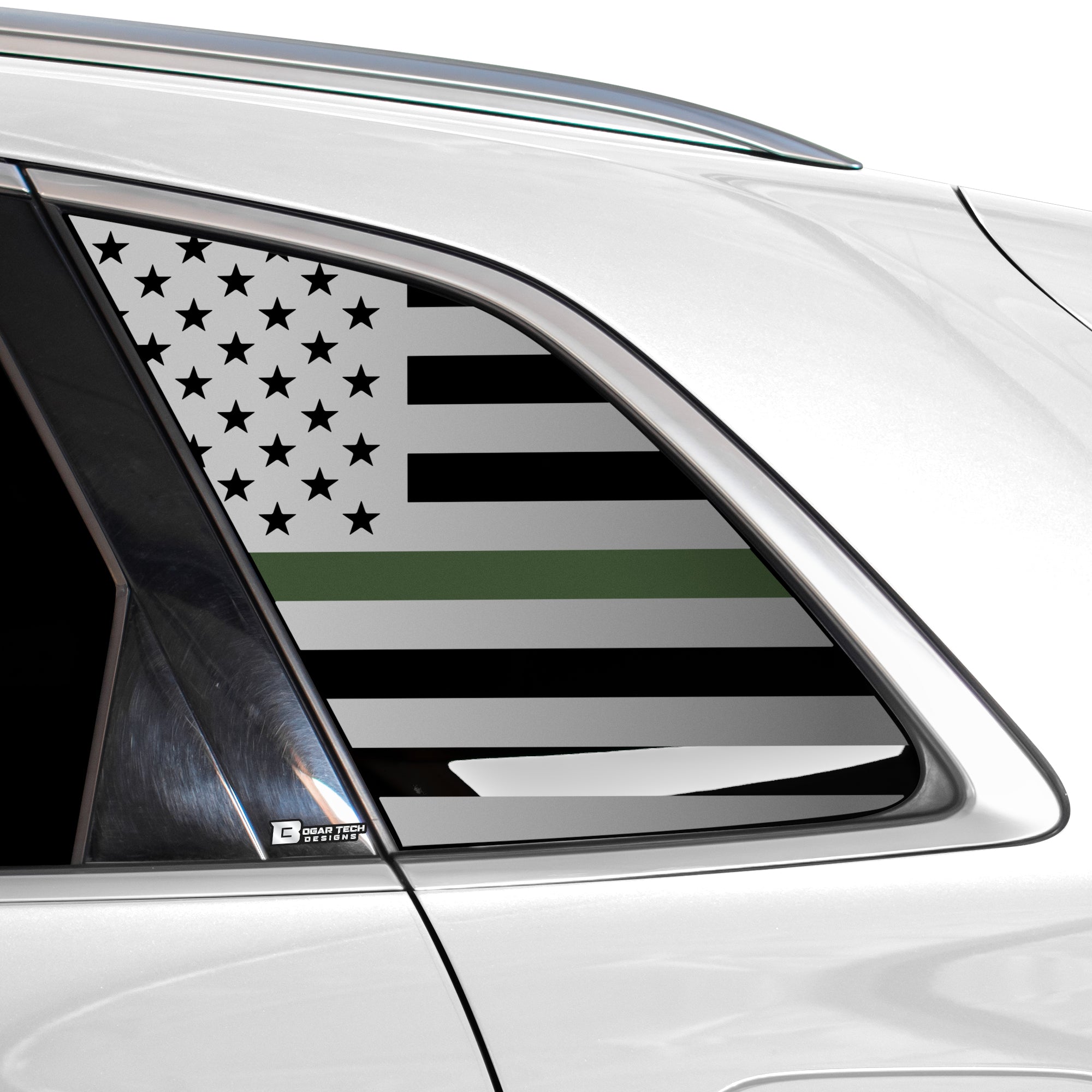 Quarter Window American Flag Vinyl Decal Stickers Fits Audi Q5 2018 - 2025 - Bogar Tech Designs