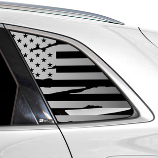 Buy distressed-black Quarter Window American Flag Vinyl Decal Stickers Fits Audi Q5 2018-2023