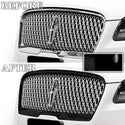 Vinyl Chrome Delete Grille Side Window Rear Blackout Decal Stickers Overlay Film Fits Lincoln MKZ