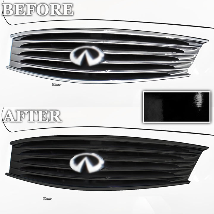 Vinyl Chrome Delete Front Grille Rear Bumper Blackout Decal Stickers Overlay Film Fits Infiniti G37 Coupe 2008 - 2013 - Bogar Tech Designs