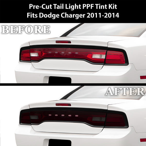 Full Headlight Taillight Precut Smoked PPF Tint Kit Film Overlay Fits Dodge Charger 2011-2014