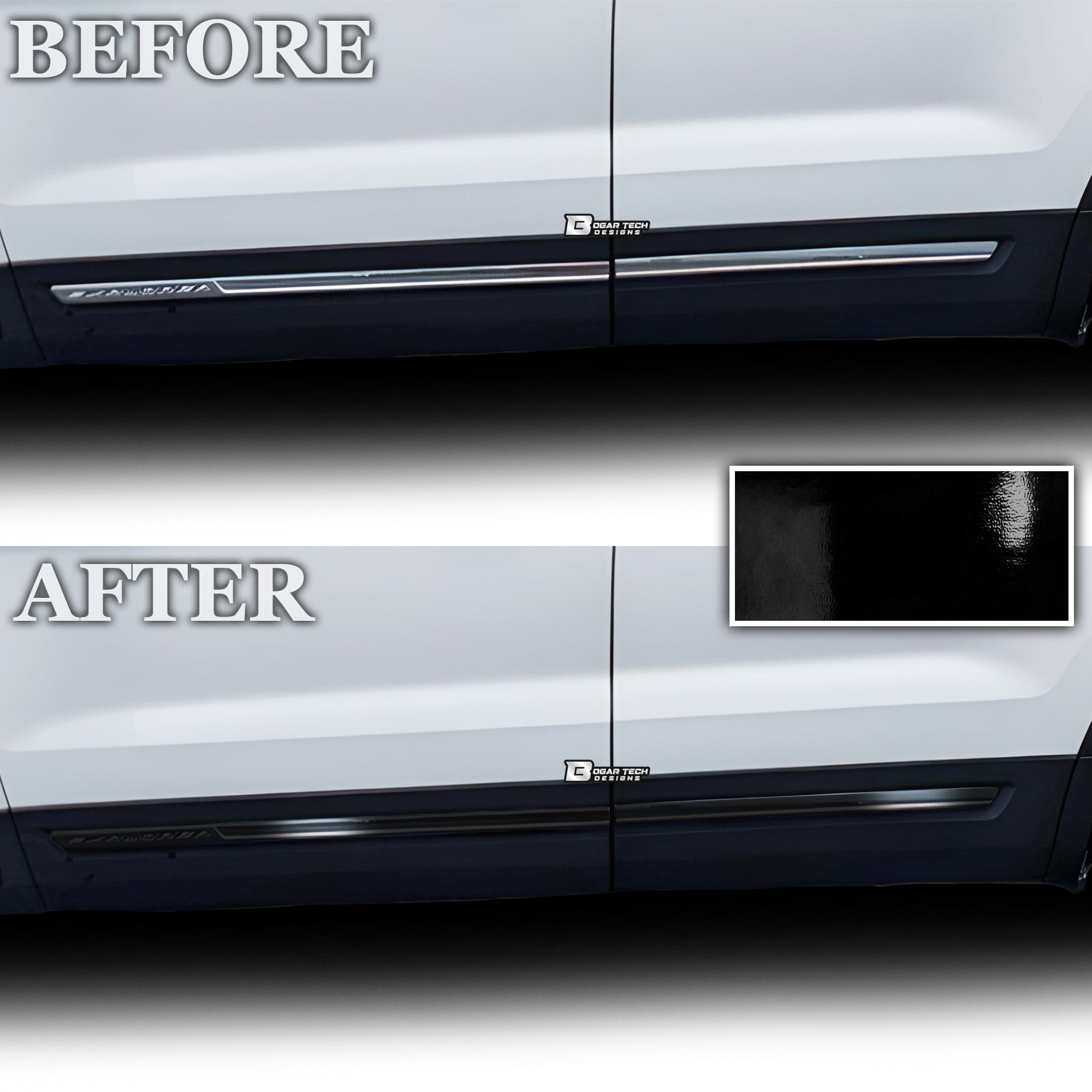 Vinyl Chrome Delete Grille Window Wheel Blackout Decal Stickers Overlay Film Fits Ford Explorer 2016 - 2019 - Bogar Tech Designs