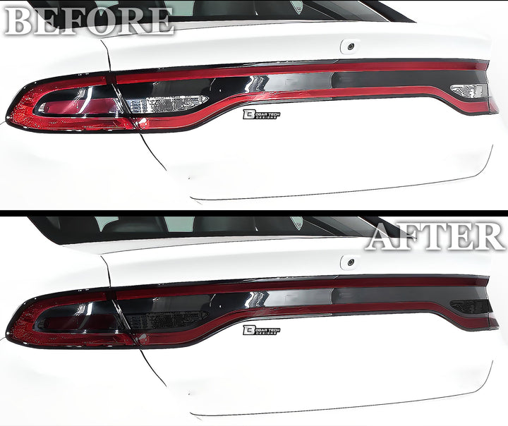 Full Headlight Taillight Racetrack Precut Smoked PPF Tint Kit Film Overlay Fits Dodge Dart 2013 - 2016 - Bogar Tech Designs