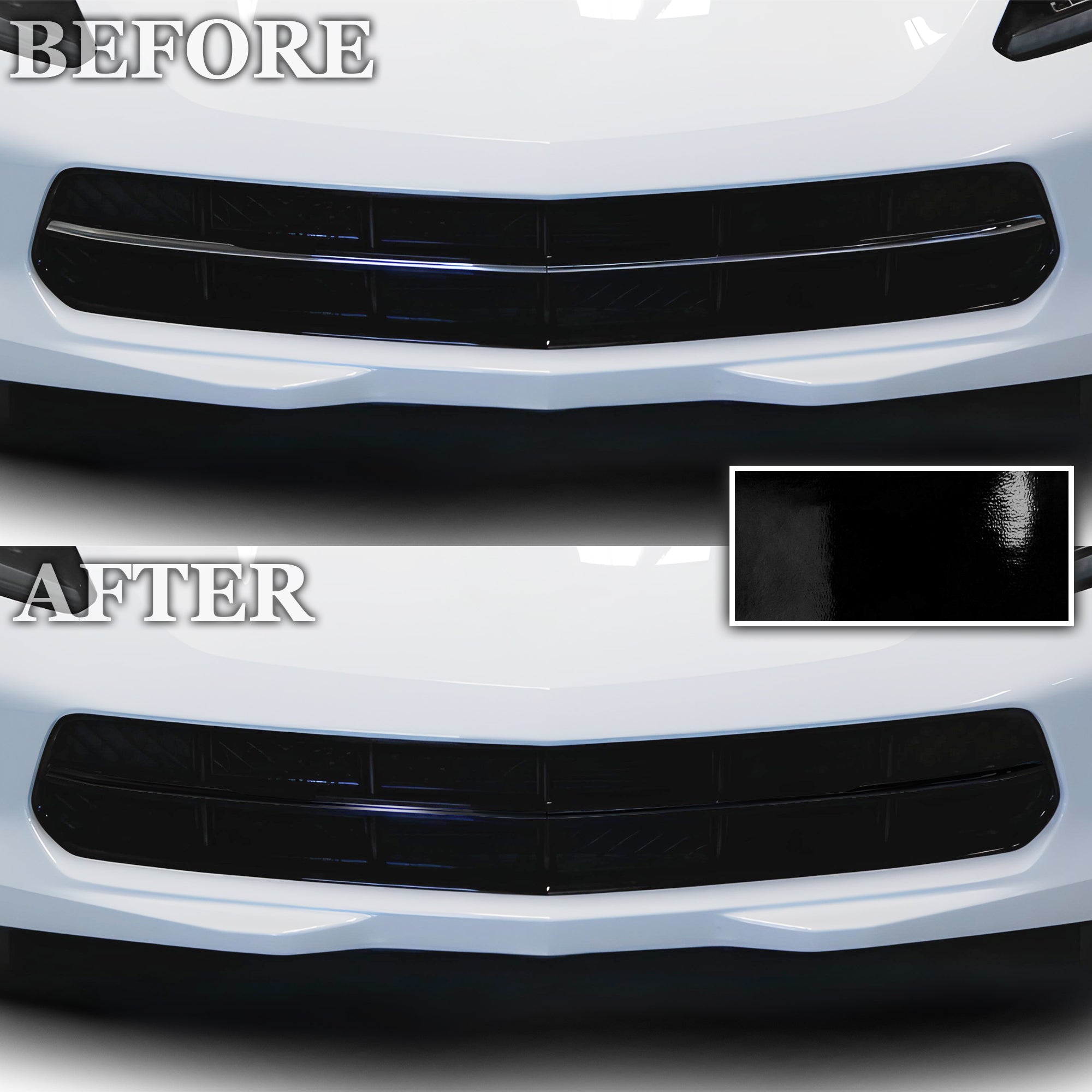 Vinyl Chrome Delete Grille Blackout Decal Stickers Overlay Film Fits Chevy Corvette C7 Stingray 2014 - 2019 - Bogar Tech Designs
