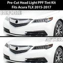 Full Headlight Taillight Precut Smoked PPF Tint Kit Film Overlay Fits Acura TLX 2015-2017