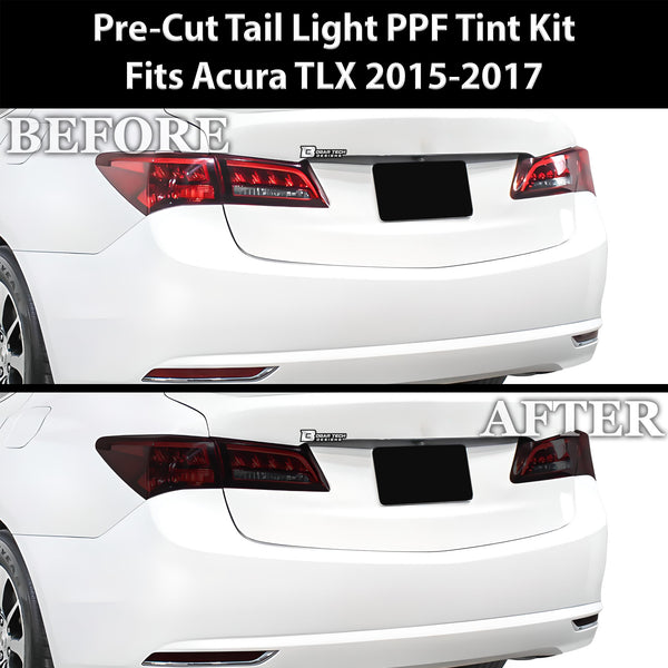 Full Headlight Taillight Precut Smoked PPF Tint Kit Film Overlay Fits Acura TLX 2015-2017