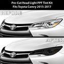 Full Headlight Taillight Precut Smoked PPF Tint Kit Film Overlay Fits Toyota Camry 2015-2017