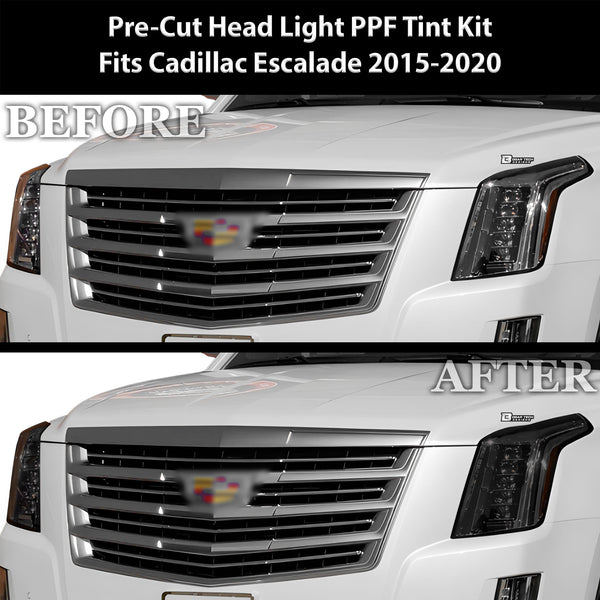 Full Headlight Taillight Precut Smoked PPF Tint Kit Film Overlay Fits Cadillac Escalade 2015-2020