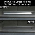 Fits GMC Yukon XL 2015-2020 Precut Door Sill Premium Paint Protection Film PPF Decal Film Kit Cover, Gloss Black Carbon Fiber