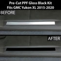 Fits GMC Yukon XL 2015-2020 Precut Door Sill Premium Paint Protection Film PPF Decal Film Kit Cover, Gloss Black Carbon Fiber