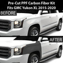 Fits GMC Yukon XL 2015-2020 Precut Premium Gloss Black Carbon Fiber Fender Paint Protection Film PPF Decal Film Kit Cover