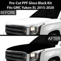 Fits GMC Yukon XL 2015-2020 Precut Premium Gloss Black Carbon Fiber Hood Paint Protection Film PPF Decal Film Kit Cover