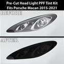 Full Headlight Taillight Precut Smoked PPF Tint Kit Film Overlay Fits Porsche Macan