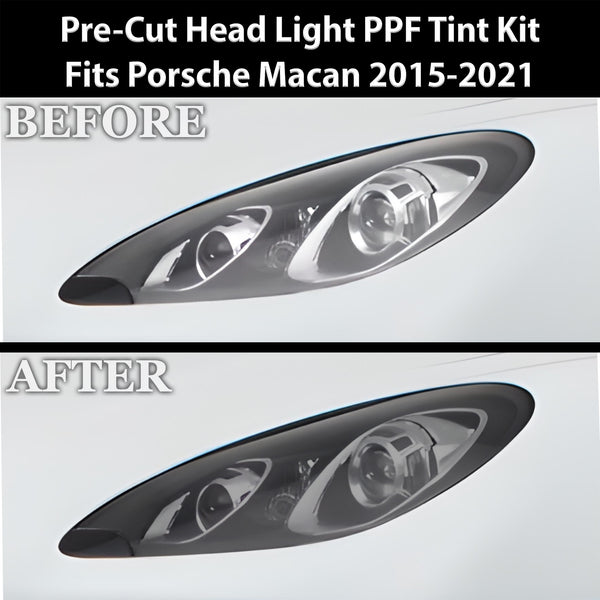 Full Headlight Taillight Precut Smoked PPF Tint Kit Film Overlay Fits Porsche Macan