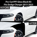 Fits Dodge Charger 2015-2023 Precut Premium Gloss Black Carbon Fiber Fender Paint Protection Film PPF Decal Film Kit Cover