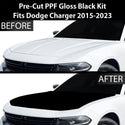 Fits Dodge Charger 2015-2023 Precut Premium Gloss Black Carbon Fiber Hood Paint Protection Film PPF Decal Film Kit Cover