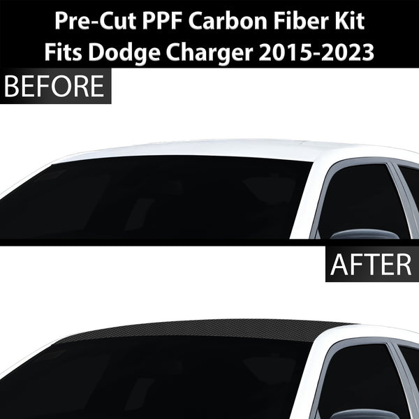 Fits Dodge Charger 2015-2023 Precut Premium Gloss Black Carbon Fiber Roof Paint Protection Film PPF Decal Film Kit