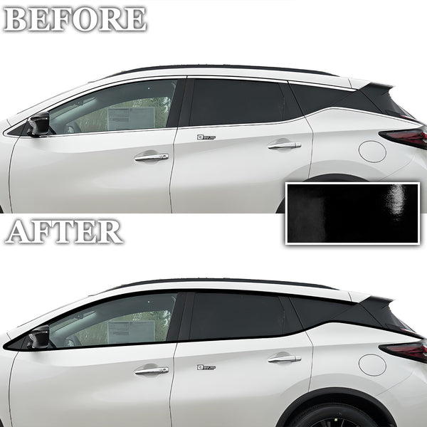 Vinyl Chrome Delete Grille Side Window Rear Blackout Decal Stickers Overlay Film Fits Nissan Murano