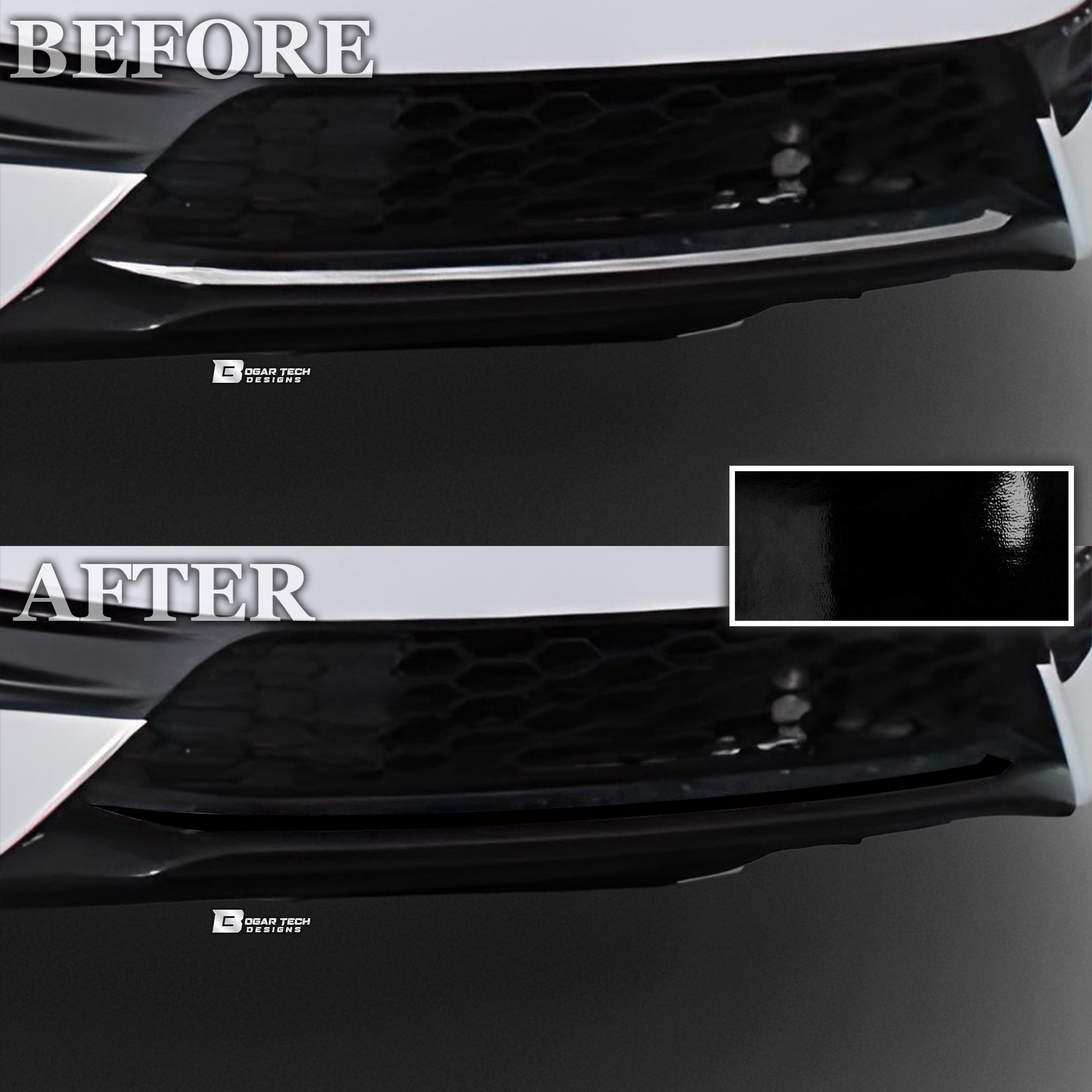 Vinyl Chrome Delete Grille Side Window Rear Wheel Blackout Decal Stickers Overlay Film Fits Honda Accord 2013 - 2017 - Bogar Tech Designs