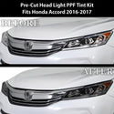 Full Headlight Taillight Precut Smoked PPF Tint Kit Film Overlay Fits Honda Accord 2016-2017