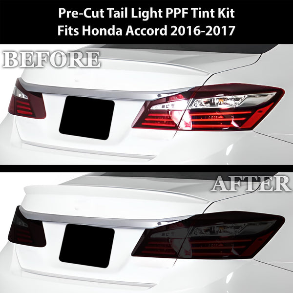 Full Headlight Taillight Precut Smoked PPF Tint Kit Film Overlay Fits Honda Accord 2016-2017