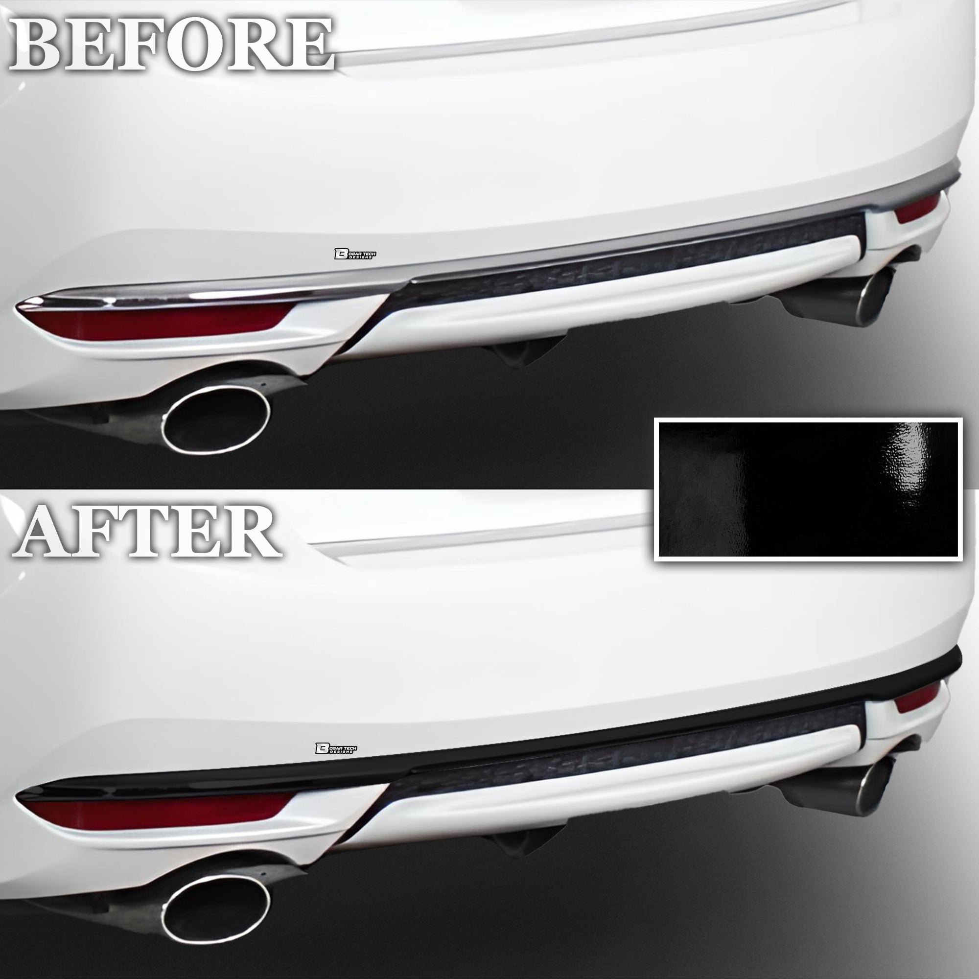 Vinyl Chrome Delete Grille Side Window Rear Wheel Blackout Decal Stickers Overlay Film Fits Honda Accord 2013 - 2017 - Bogar Tech Designs