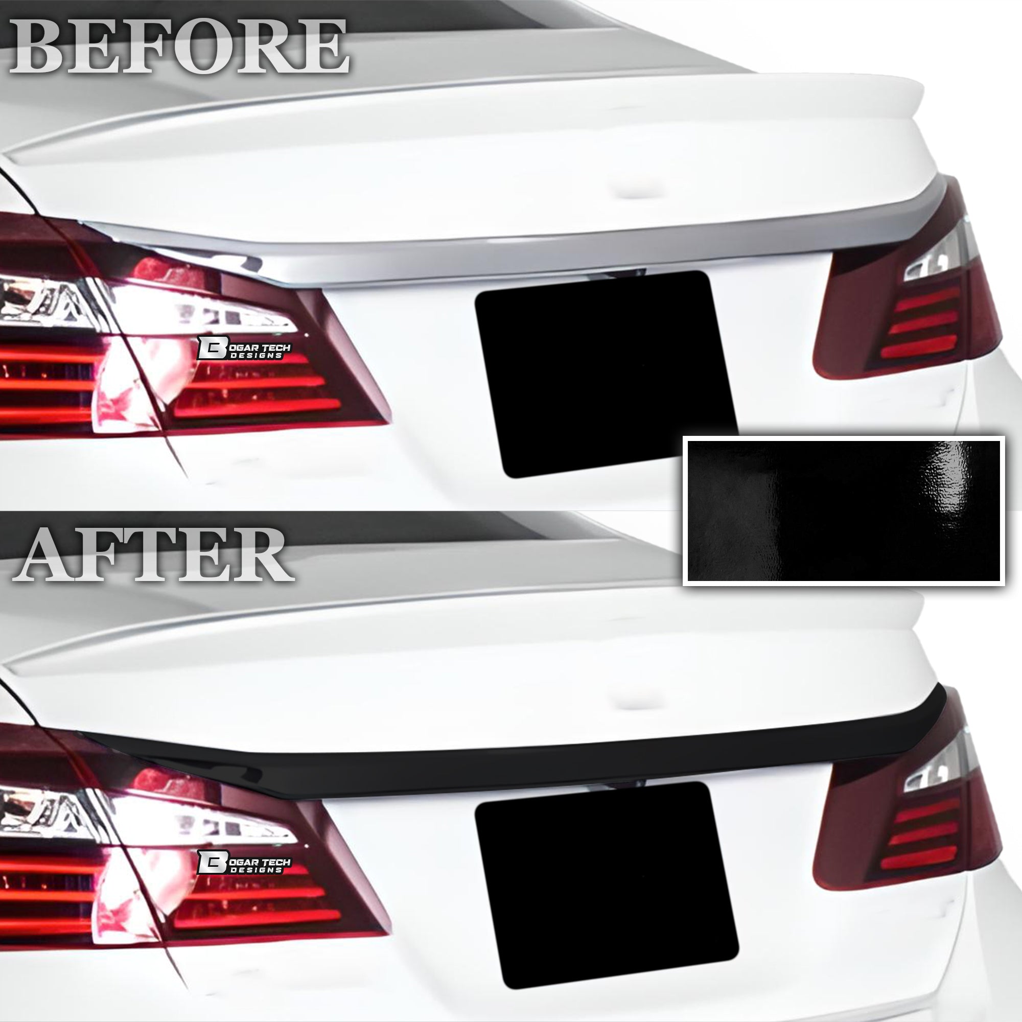 Vinyl Chrome Delete Grille Side Window Rear Wheel Blackout Decal Stickers Overlay Film Fits Honda Accord 2013 - 2017 - Bogar Tech Designs