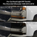 Full Headlight Taillight Precut Smoked PPF Tint Kit Film Overlay Fits Chevy Silverado 2016-2018