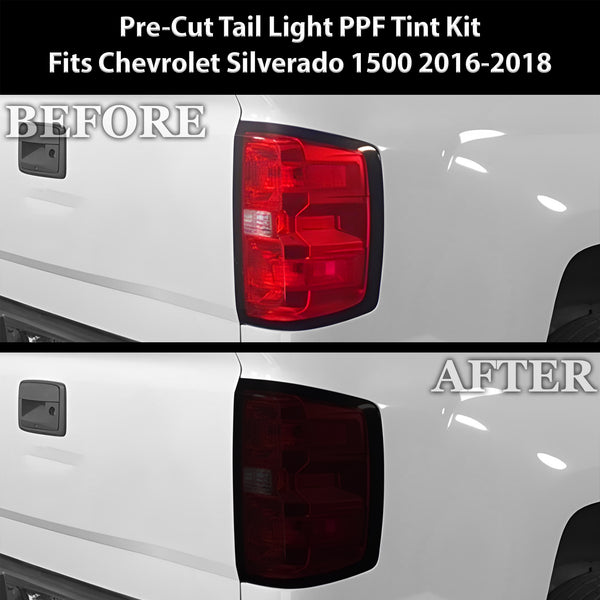 Full Headlight Taillight Precut Smoked PPF Tint Kit Film Overlay Fits Chevy Silverado 2016-2018