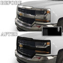 Vinyl Chrome Delete Grille Side Window Rear Blackout Decal Stickers Overlay Film Fits Chevy Silverado 1500