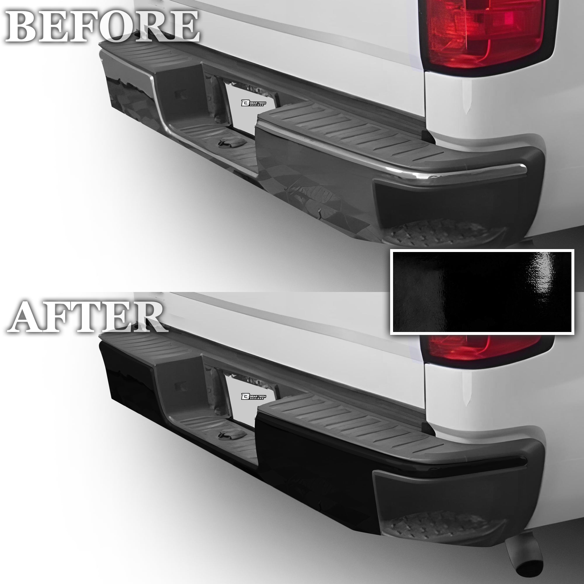 Vinyl Chrome Delete Grille Side Window Rear Blackout Decal Stickers Overlay Film Fits Chevy Silverado 1500 2014 - 2018 - Bogar Tech Designs
