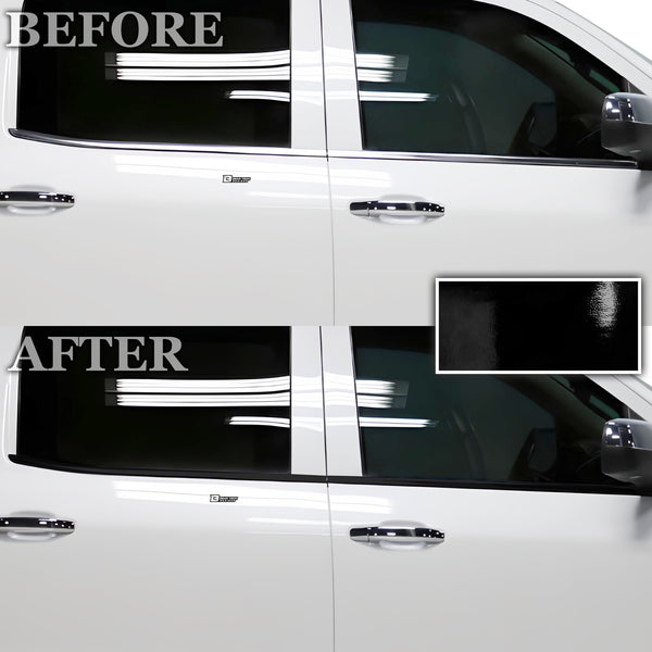 Vinyl Chrome Delete Grille Side Window Rear Blackout Decal Stickers Overlay Film Fits Chevy Silverado 1500