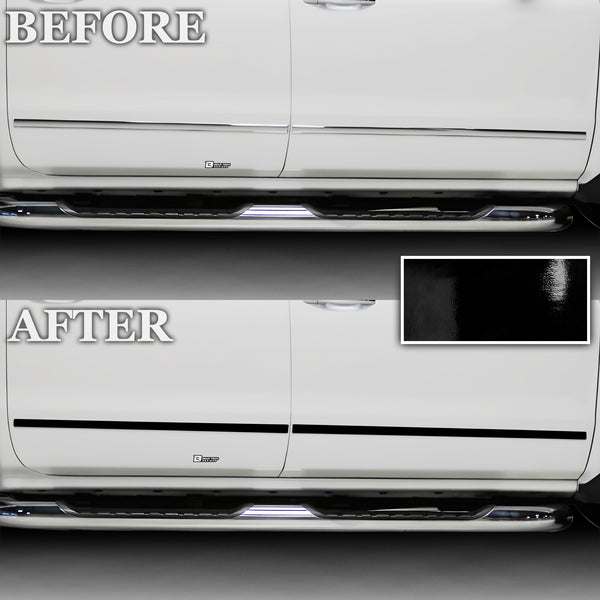 Vinyl Chrome Delete Grille Side Window Rear Blackout Decal Stickers Overlay Film Fits Chevy Silverado 1500