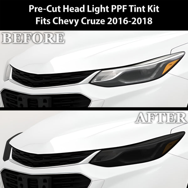 Full Headlight Taillight Precut Smoked PPF Tint Kit Film Overlay Fits Chevrolet Cruze