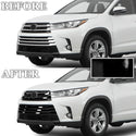 Vinyl Chrome Delete Sides Front Rear Bumper Trim Blackout Decal Stickers Overlay Film Fits Toyota Highlander 2016-2019