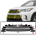 Vinyl Chrome Delete Sides Front Rear Bumper Trim Blackout Decal Stickers Overlay Film Fits Toyota Highlander 2016-2019