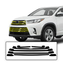 Vinyl Chrome Delete Sides Front Rear Bumper Trim Blackout Decal Stickers Overlay Film Fits Toyota Highlander 2016-2019