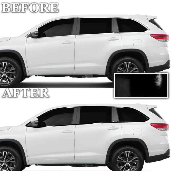 Vinyl Chrome Delete Sides Front Rear Bumper Trim Blackout Decal Stickers Overlay Film Fits Toyota Highlander 2016-2019