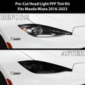 Full Headlight Taillight Precut Smoked PPF Tint Kit Film Overlay Fits Mazda Miata 2016-2023