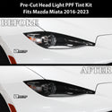 Full Headlight Taillight Precut Smoked PPF Tint Kit Film Overlay Fits Mazda Miata 2016-2023