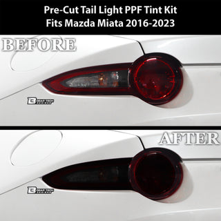 Full Headlight Taillight Precut Smoked PPF Tint Kit Film Overlay Fits Mazda Miata 2016-2023