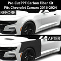 Fits Chevrolet Camaro 2016-2024 Precut Premium Gloss Black Carbon Fiber Fender Paint Protection Film PPF Decal Film Kit