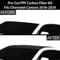 Fits Chevrolet Camaro 2016-2024 Precut Premium Gloss Black Carbon Fiber Roof Paint Protection Film PPF Decal Film Kit