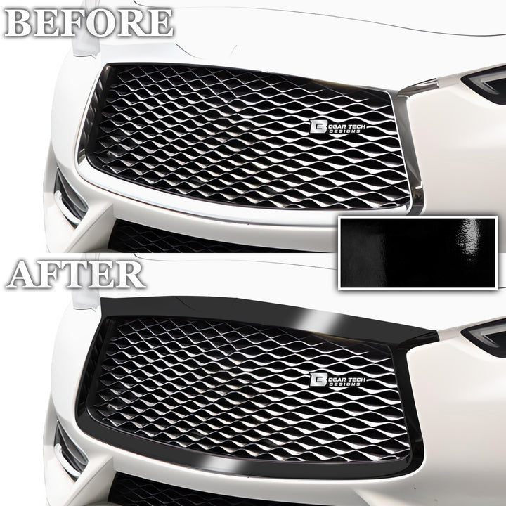 Vinyl Chrome Delete Grille Window Blackout Decal Stickers Overlay Film Fits Infiniti Q60 2017 - 2022 - Bogar Tech Designs