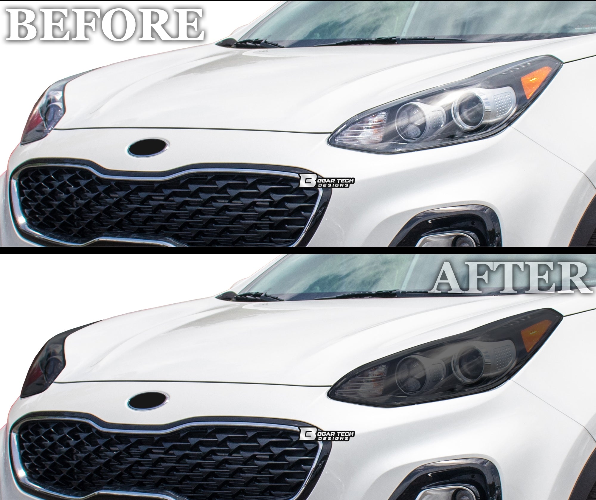 Dark Smoke Headlight Overlay Tint For 2015-2016 Scion TC - Gloss Finish, Easy Apply