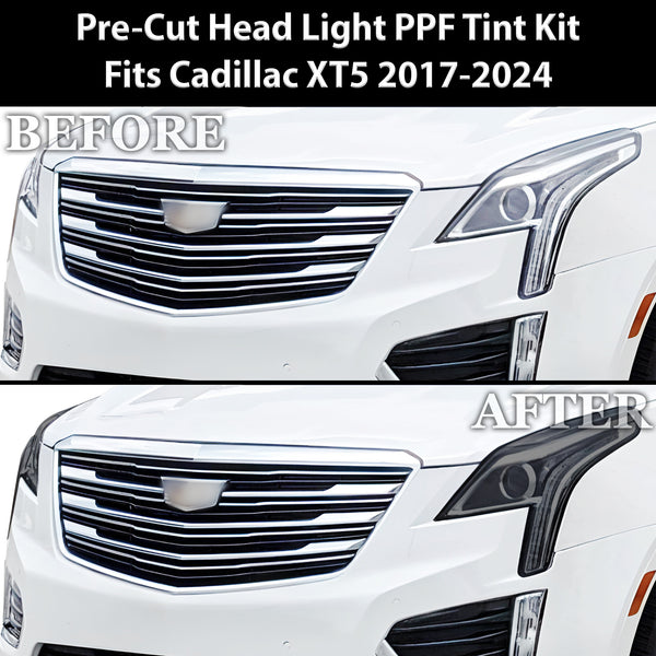 Full Headlight Taillight Precut Smoked PPF Tint Kit Film Overlay Fits Cadillac XT5 2017-2024